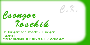 csongor koschik business card